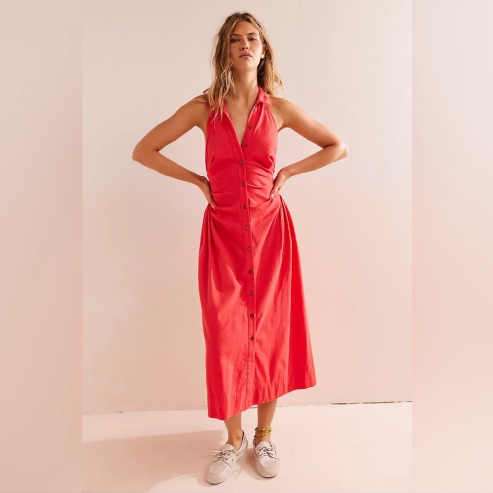 💫 FREE PEOPLE💫 Back at it halter dress